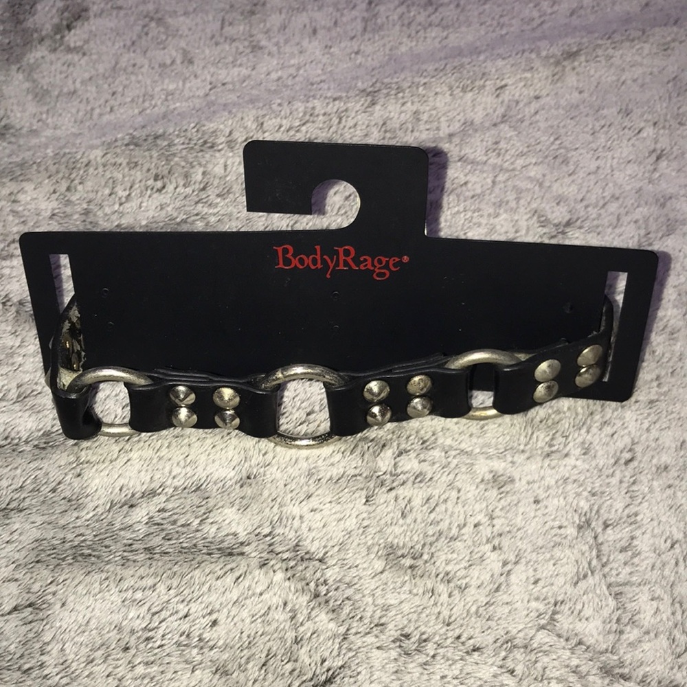 Black Studded Ring Choker Necklace
